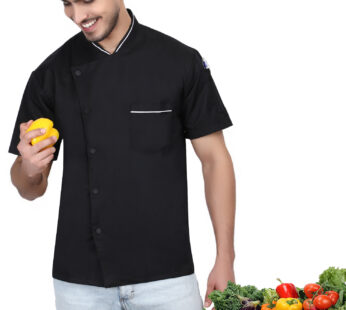 Short Sleeves Men Women Kitchen Chef Jacket Coat Uniform Costume for Food Service Caterers and Culinary Professional – Black