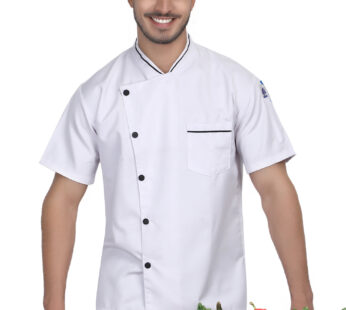 Long Sleeves Men Women Kitchen Chef Jacket Coat Uniform Costume for Food Service Caterers and Culinary Professional – White