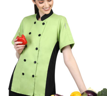 Short Sleeves Only Women’s Ladies Side Mesh Chef’s Coat Jacket By Uniformates – Green