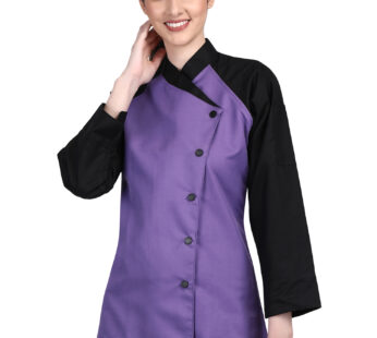 3/4 Sleeves New Chef Coat Jacket Uniform for women ideal for food service, Caterers and Culinary professional – Purple