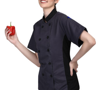 Short Sleeves Only Women’s Ladies Side Mesh Chef’s Coat Jacket By Uniformates – Grey