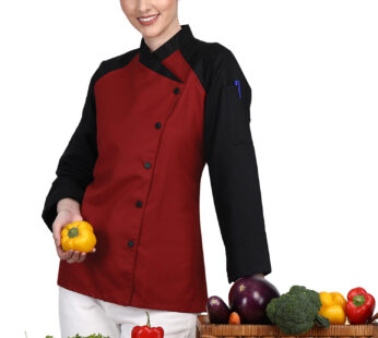 3/4 Sleeves New Chef Coat Jacket Uniform for women ideal for food service, Caterers and Culinary professional – Red