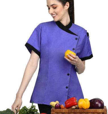 Short Sleeves Chef Coat Jacket Uniform for women ideal for food service, Caterers and Culinary professional.