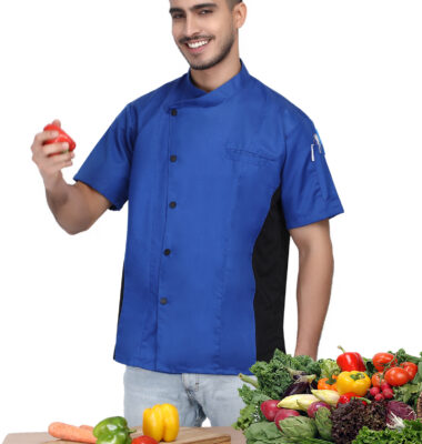 Short Sleeves side Mesh Vented Chef Coat Jacket Uniform Unisex for Food Service, Caterers, Bakers and Culinary Professional