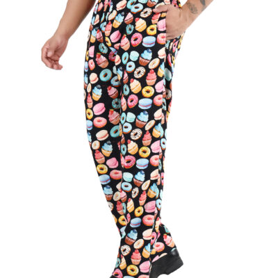 Unisex Printed 100% Cotton Men Women Chef Pants Trouser with Draw String for Food Service, Bakers and Culinary Professional