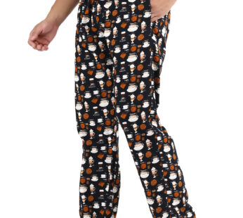 Unisex Printed 100% Cotton Men Women Chef Pants Trouser with Draw String for Food Service, Bakers and Culinary Professional